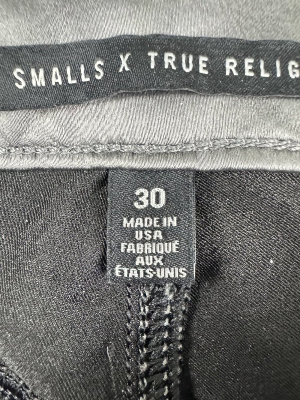 Smalls X True Religion Mid Rise Halle Coated Skinny Jeans 30 Black Vtg USA Retro - Picture 3 of 16
